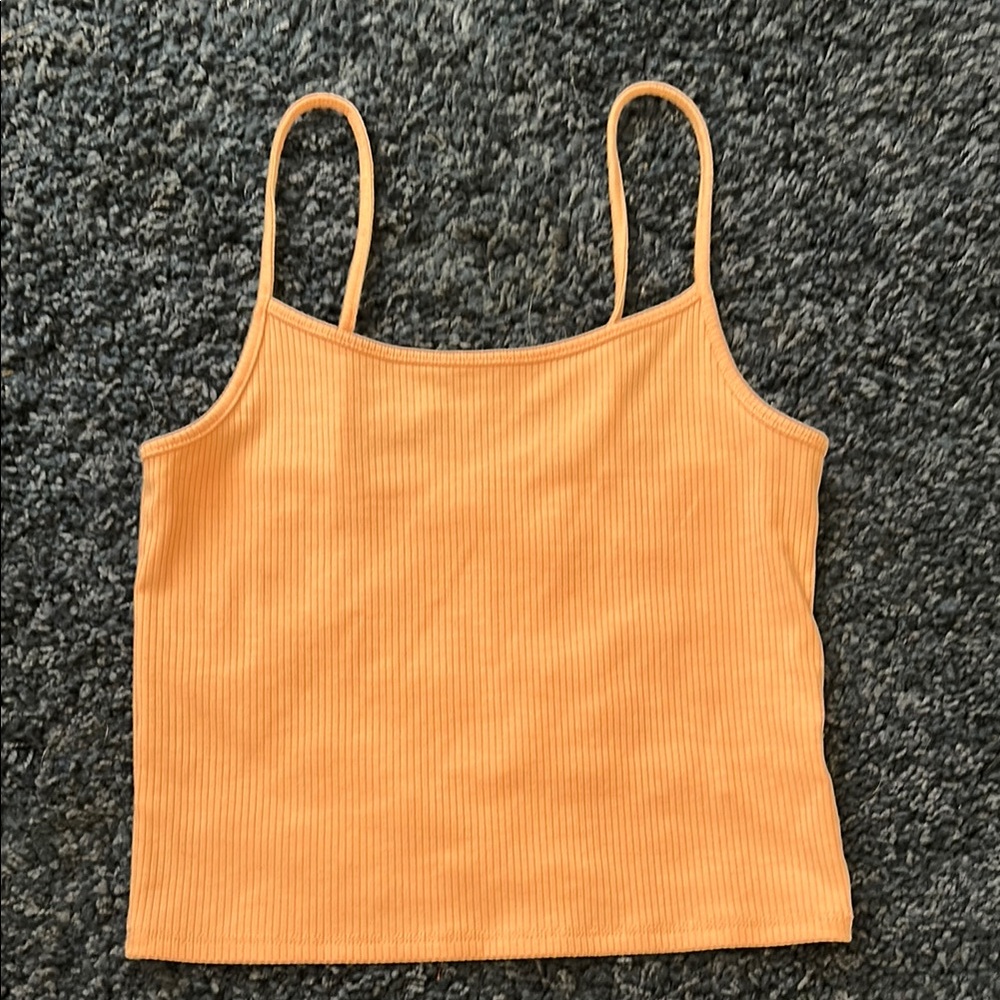 AE Peach Ribbed Spaghetti Strap Top